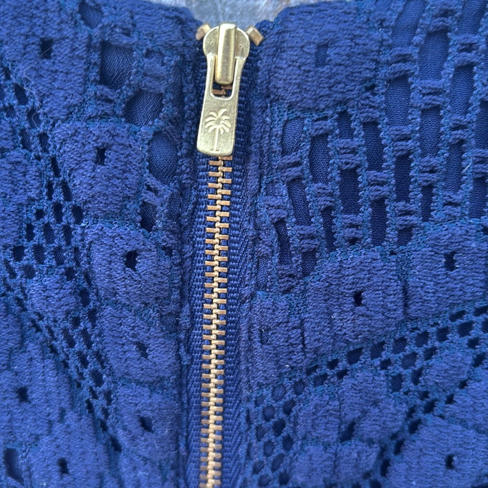 Lilly Pulitzer sleeveless navy lace dress Empire waist-size 12-lace - Picture 9 of 14